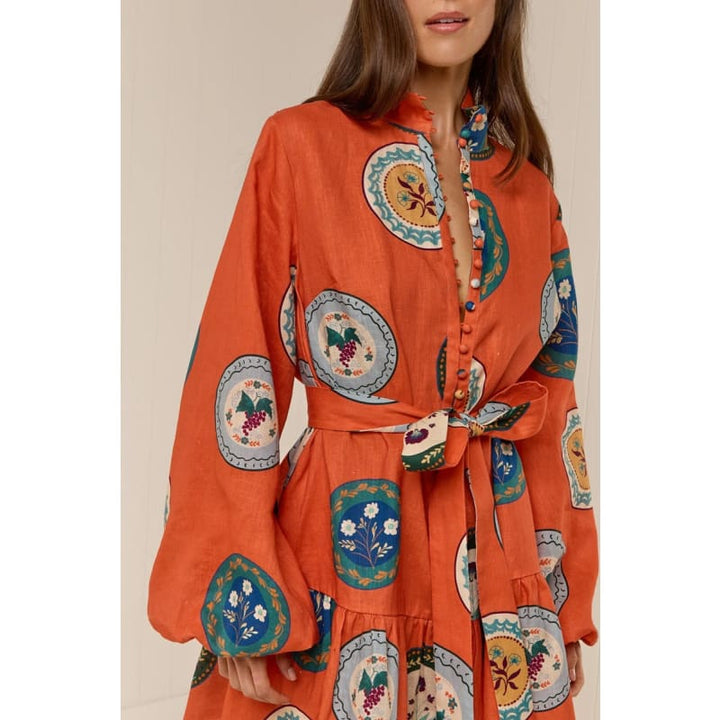 Austin Mini Dress | Orange Plates - Dress