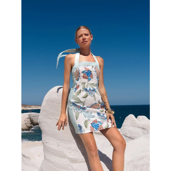Azure Halter Mini Dress - Dress