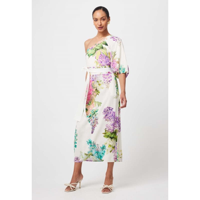 Bahia One Shoulder Linen Viscose Dress | Wisteria Alba - Dress