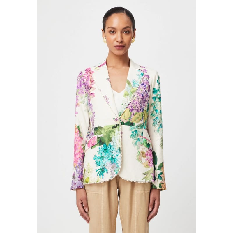 Bahia Stretch Linen Viscose Blazer | Wisteria Alba - Jackets