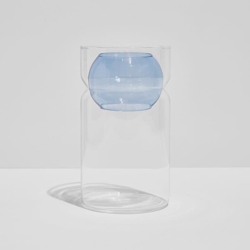 Balance Vase Clear + Blue - Accessories