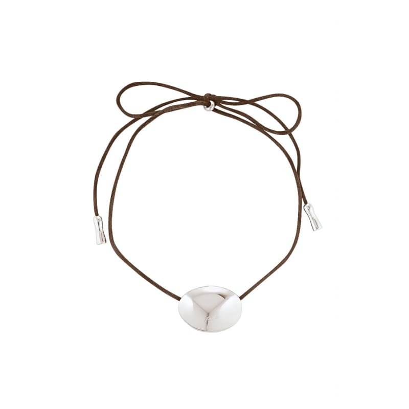 Bean Cord Pendant | Chocolate & Silver - Jewellery