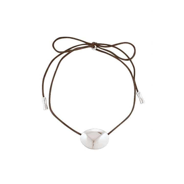 Bean Cord Pendant | Chocolate & Silver - Jewellery