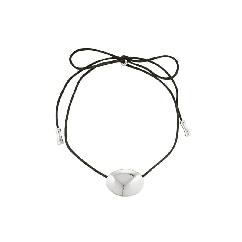 Bean Cord Pendent | Ebony & Silver - Jewellery