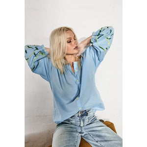 Beatrice Blouse |Sky Blue - Tops