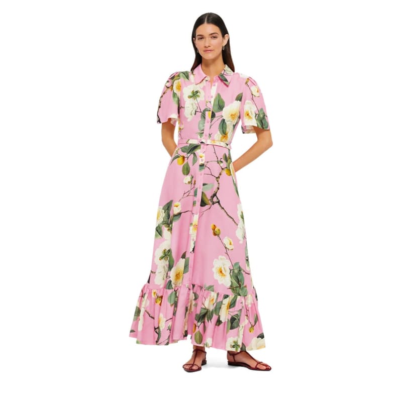 Becca Short Sleeve Midi Dress | Camelia Print - Dress