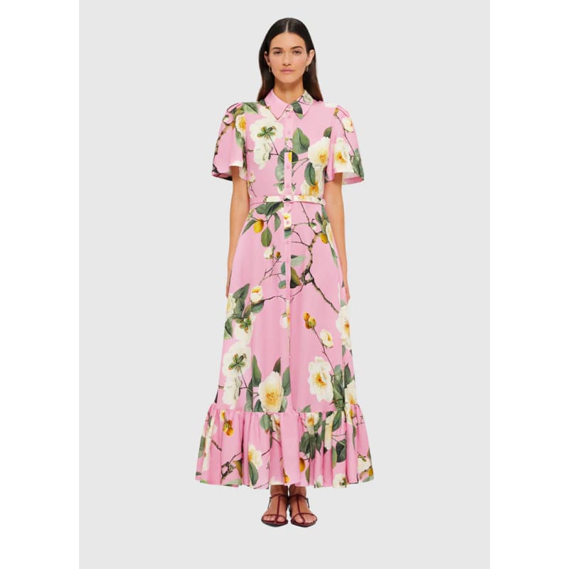 Becca Short Sleeve Midi Dress | Camelia Print - Dress