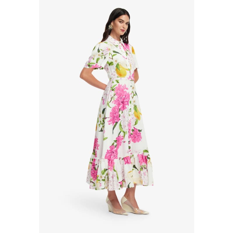 Becca Short Sleeve Midi Dress | Floral Pear Print - Dress