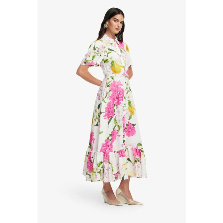 Becca Short Sleeve Midi Dress | Floral Pear Print - Dress