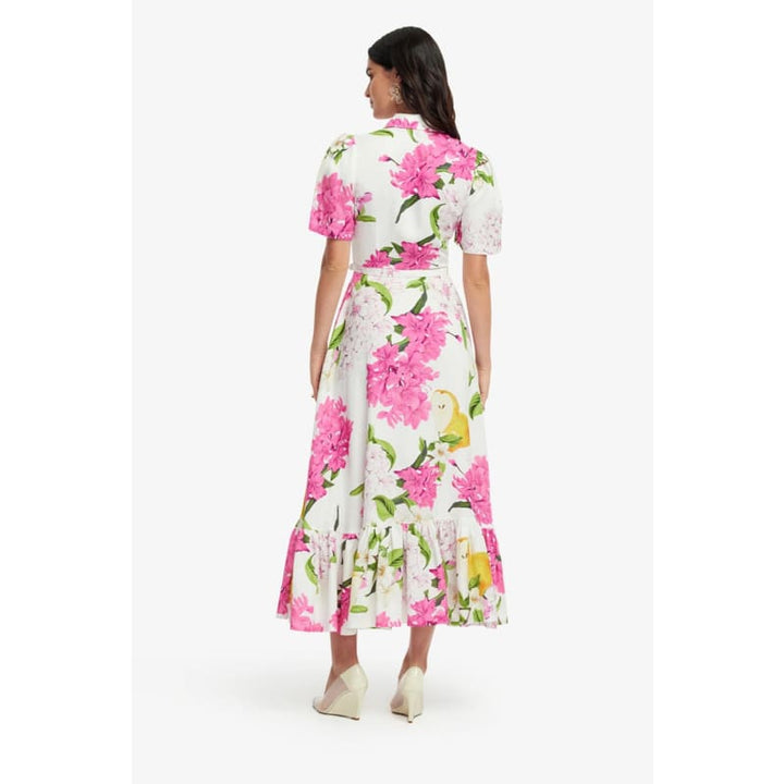 Becca Short Sleeve Midi Dress | Floral Pear Print - Dress