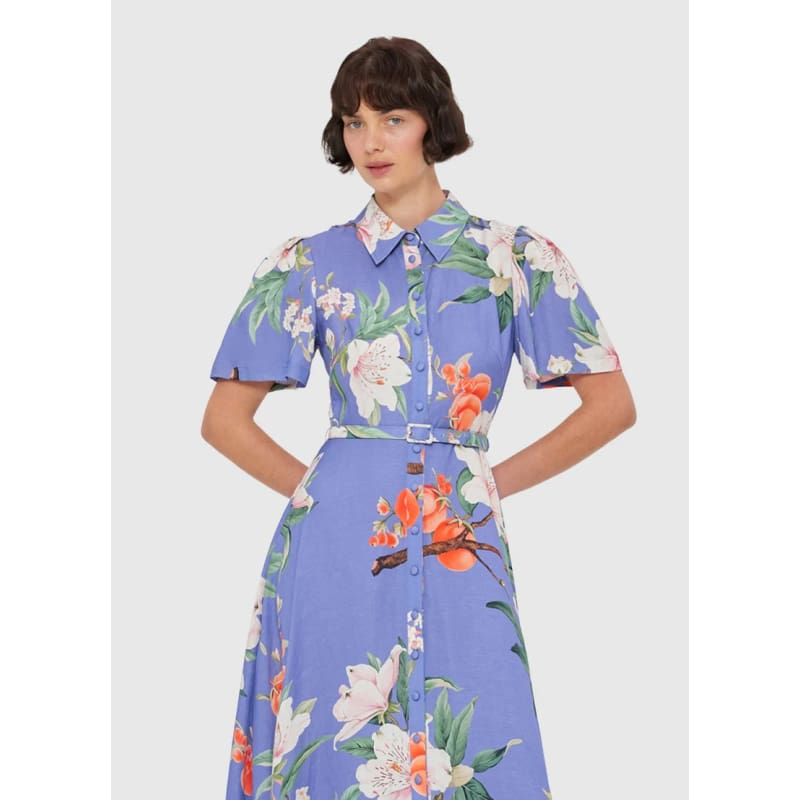 Becca Short Sleeve Midi Dress | Lavish Print Moonlight - Dress