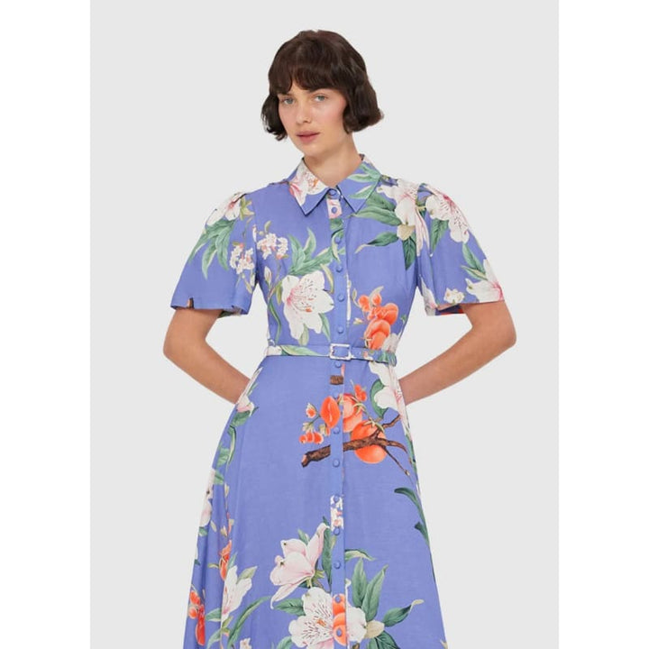 Becca Short Sleeve Midi Dress | Lavish Print Moonlight - Dress