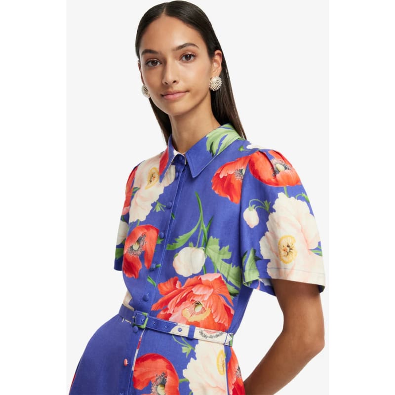 Becca Short Sleeve Midi Dress | Poppy Print - Dress