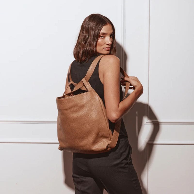 Bella 2-1 Convertible Backpack Tote| Light Tan - Accessories