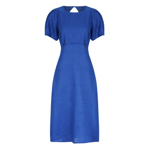 Benita Linen Dress | Cobalt - Dress