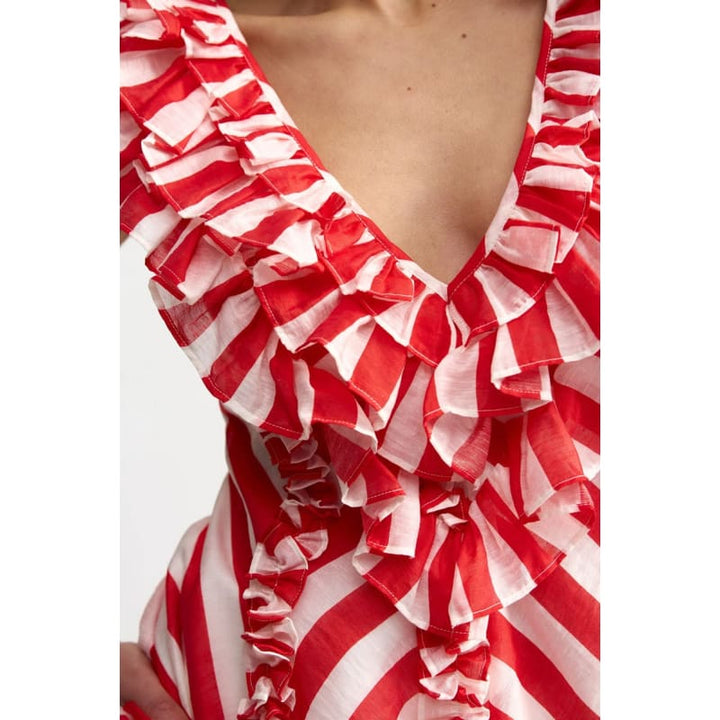 Bianca Top | Ruby Antique Stripe - Tops