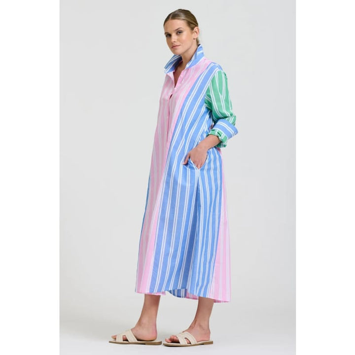 Bijou Longline Shirtdress | Stripe Combo - Dress