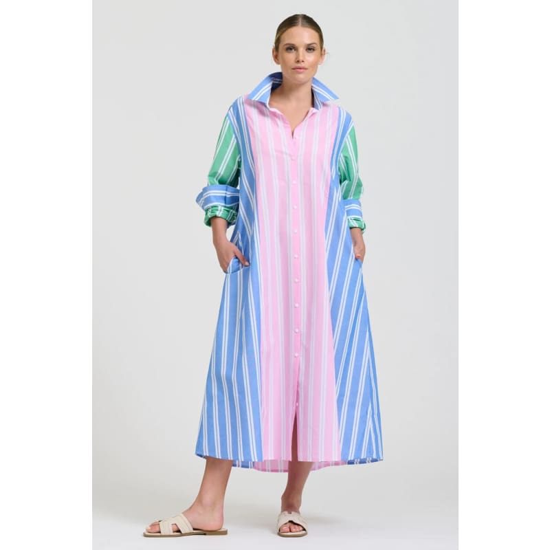Bijou Longline Shirtdress | Stripe Combo - Dress