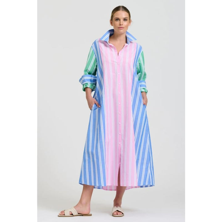 Bijou Longline Shirtdress | Stripe Combo - Dress