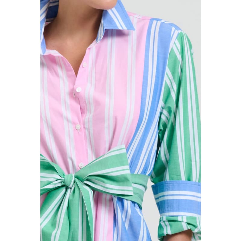 Bijou Longline Shirtdress | Stripe Combo - Dress