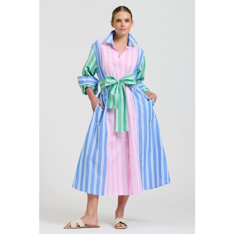 Bijou Longline Shirtdress | Stripe Combo - Dress