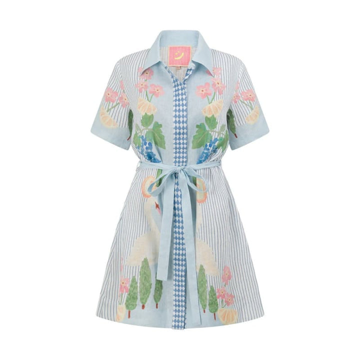 Boat Days Mini Shirt Dress | Swan Lake - Dress