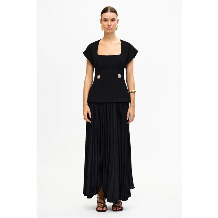 Bollow Maxi Dress | Black - Dress