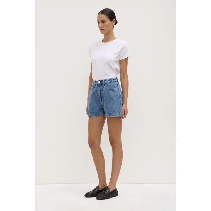 Boxy Denim Short | Dark Stone - Bottoms