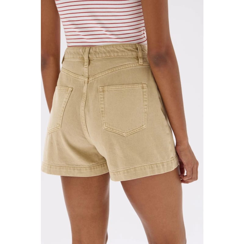 Boxy Denim Short | Tan - Bottoms