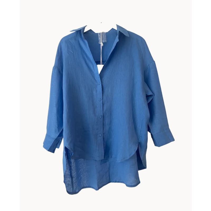 Boyfriend Shirt | Blue - Tops
