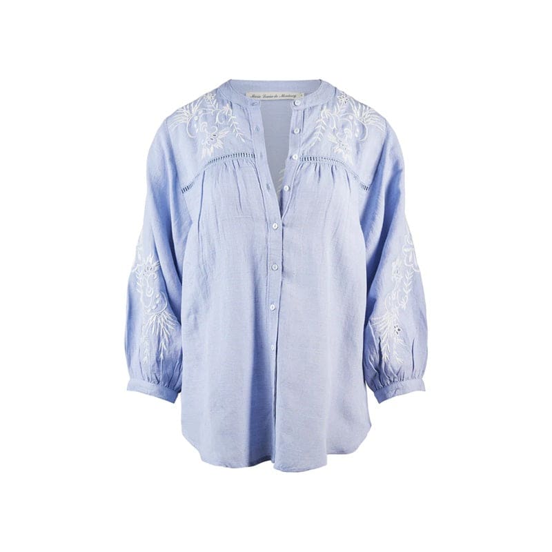 Broderie Blouse | Ice Blue - Tops