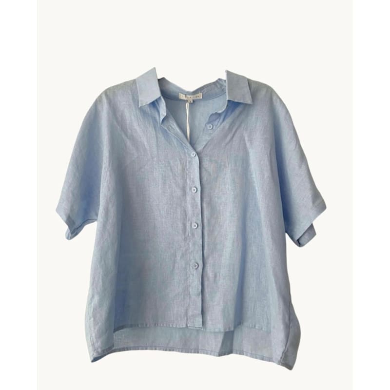 Bronte Linen Shirt | Blue - Tops
