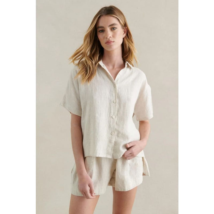Bronte Linen Shirt | Natural - Tops