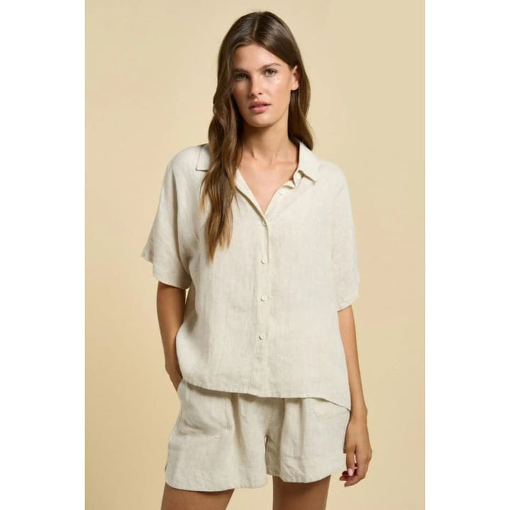 Bronte Linen Shirt | Natural - Tops