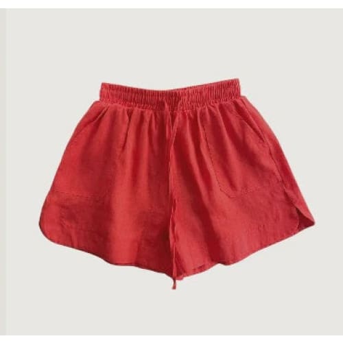 Bronte Linen Short | Red - Bottoms