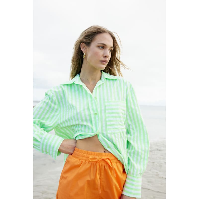 Buddy Shirt | Lime Stripe - Tops