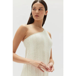 Caitlin Rib Knit Midi Dress | Antique White - Dress