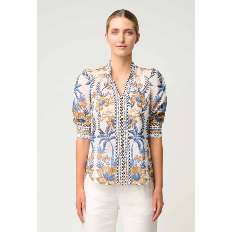 Calantha Silk Cotton Shirt | Golden Medina - Tops
