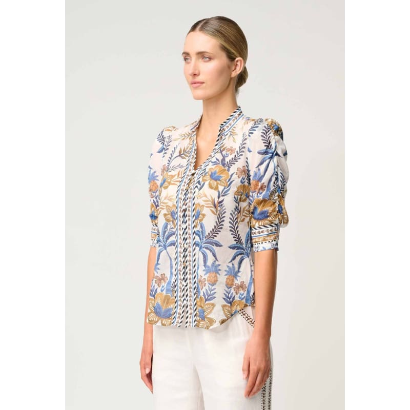 Calantha Silk Cotton Shirt | Golden Medina - Tops