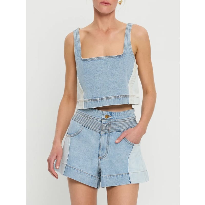 Carla Denim Short | Two Tone Wash - Bottoms