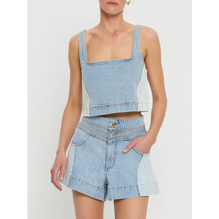 Carla Denim Short | Two Tone Wash - Bottoms