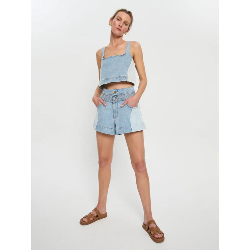 Carla Denim Short | Two Tone Wash - Bottoms