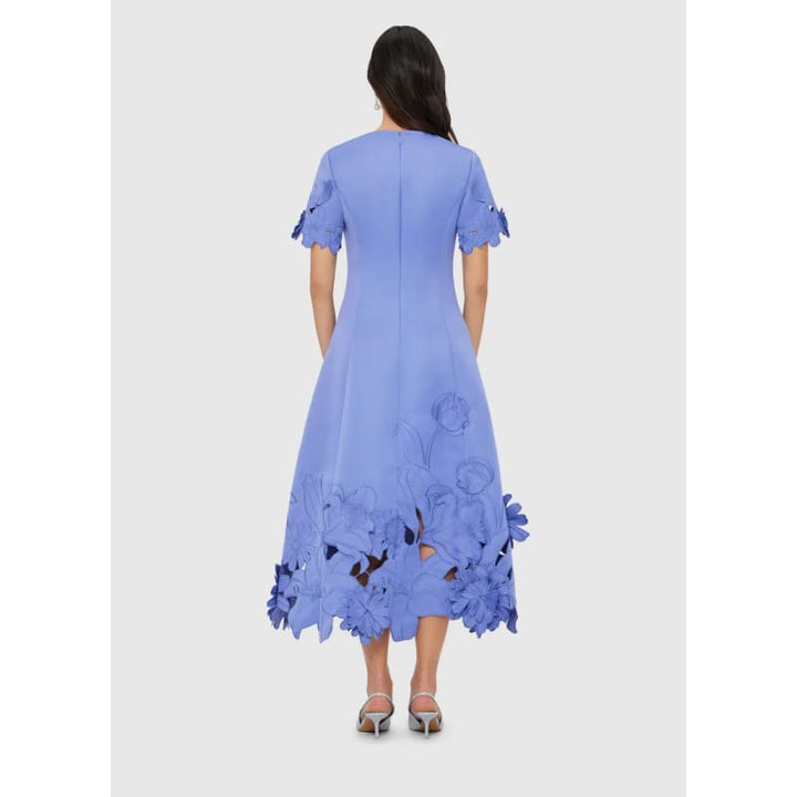 Caroline Applique Short Sleeve Midi Dress | Moonlight - Dress
