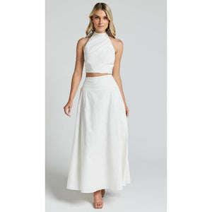 Cartia Maxi Skirt | White - Bottoms