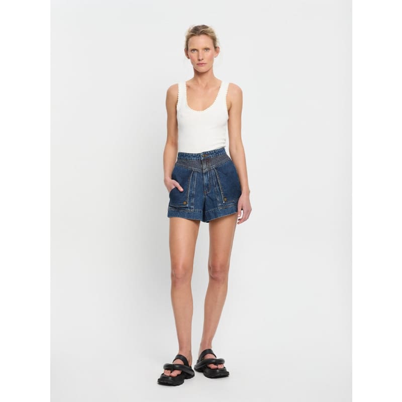 Celene Denim Short | Indigo - Bottoms