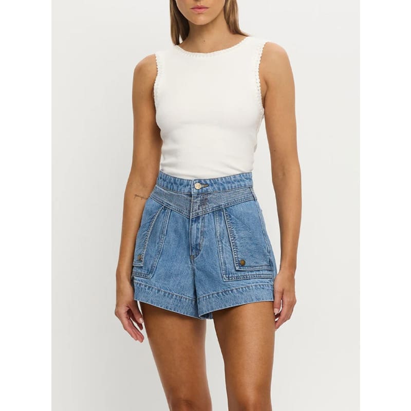 Celene Denim Short | Stonewash Blue - Bottoms