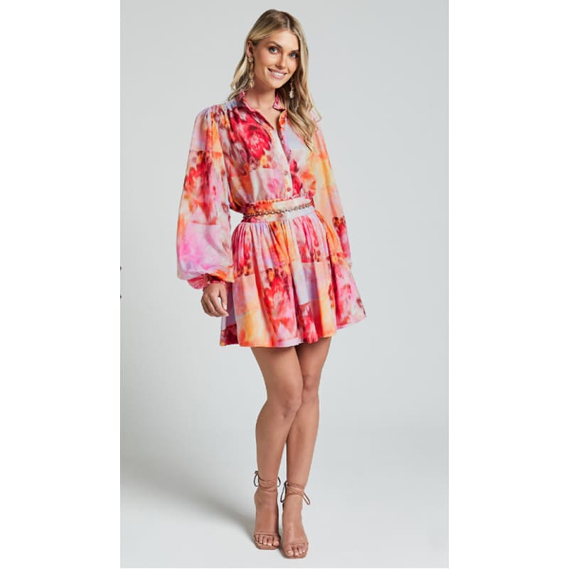 Chamika High Neck Blouse | Marsielle Print - Tops