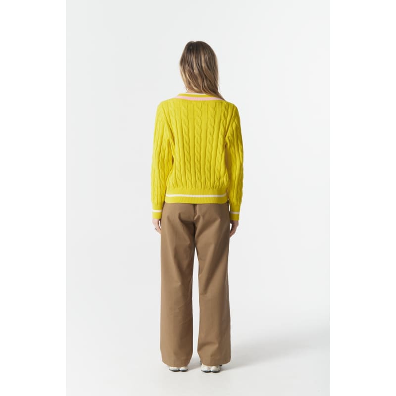 Cheeky Deep V Knit | Limonite C1849 - Knitwear