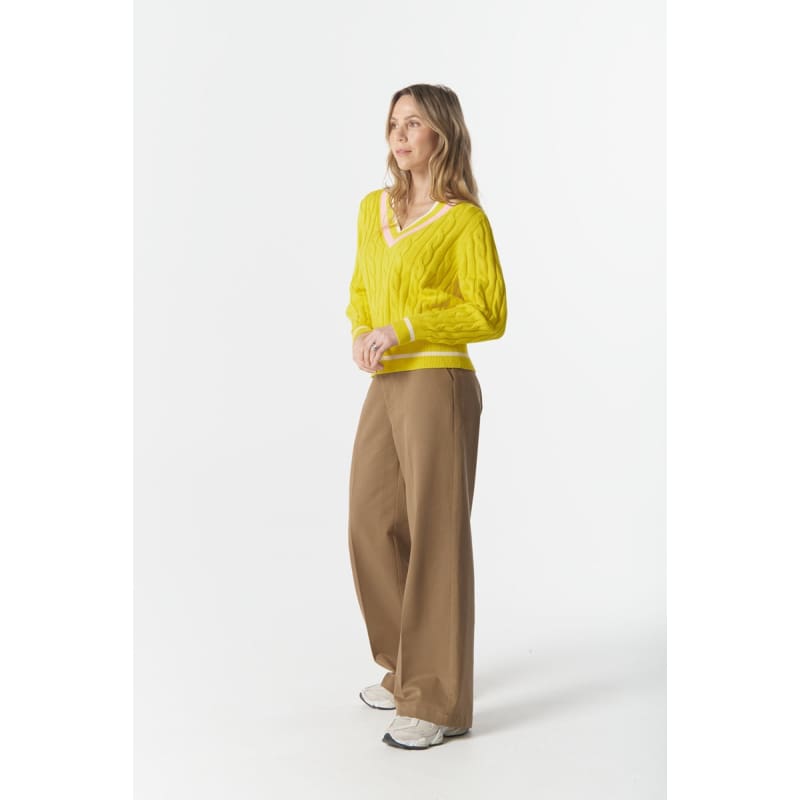 Cheeky Deep V Knit | Limonite C1849 - Knitwear