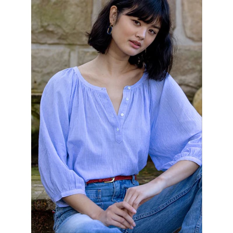 Chemise Rayee Blouse | Blue Stripe - Tops
